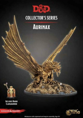 Dungeons & Dragons Collector's Series Miniature Aurinax The Gold Dragon And Banehammer Dwarf Dungeons & Dragons Collector's Series Miniature Aurinax The Gold Dragon And Banehammer Dwarf