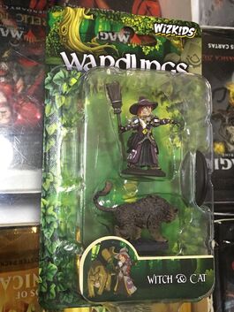 D&D / Pathfinder / Wardlings Miniatures - Girl Witch & Witch's Cat
