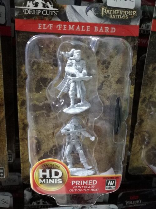 D&D / Dungeons / Pathfinder Unpainted Minis: Elf Female Bard