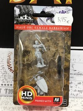 D&D / Dungeons / Pathfinder Unpainted Minis: Half Orc Female Barbarian D&D / Dungeons / Pathfinder Unpainted Minis: Half Orc Female Barbarian