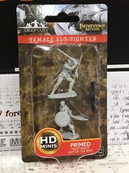 Pathfinder Battles Deep Cuts Unpainted Miniatures - Female Elf Fighter