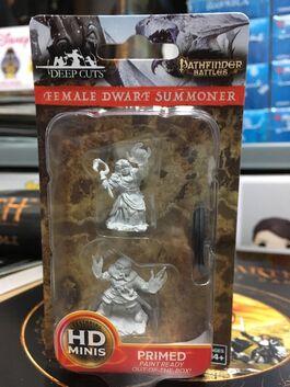 D&D / Dungeons / Pathfinder Unpainted Minis: Female Dwarf Summoner D&D / Dungeons / Pathfinder Unpainted Minis: Female Dwarf Summoner
