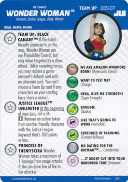 DC HeroClix Justice League Unlimited: 009.07 Wonder Woman Team Up Card DC HeroClix Justice League Unlimited: 009.07 Wonder Woman Team Up Card