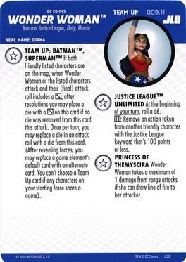 Wonder Woman #009.11 Team Up Card DC Justice League Unlimited Heroclix