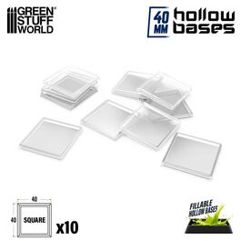 Peanas de Plástico con HUECO transparente - Cuadrado 40mm Peanas de Plástico con HUECO transparente - Cuadrado 40mm