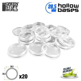 Peanas de plástico transparentes con HUECO - Redondas 28,5mm Peanas de plástico transparentes con HUECO - Redondas 28,5mm