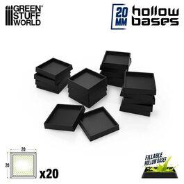 Peanas de plastico negras con hueco - cuadradas 20 mm Peanas de plastico negras con hueco - cuadradas 20 mm