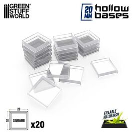 Peanas de Plástico con HUECO transparente - Cuadrado 20mm Peanas de Plástico con HUECO transparente - Cuadrado 20mm