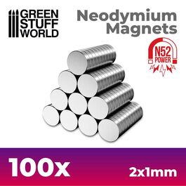 Imanes Neodimio 2x1mm - 100 unidades (N52) Imanes Neodimio 2x1mm - 100 unidades (N52)