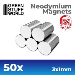 Imanes Neodimio 3x1mm - 50 unidades (N52) Imanes Neodimio 3x1mm - 50 unidades (N52)