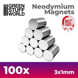 Imanes Neodimio 3x1mm - 100 unidades (N52) Imanes Neodimio 3x1mm - 100 unidades (N52)