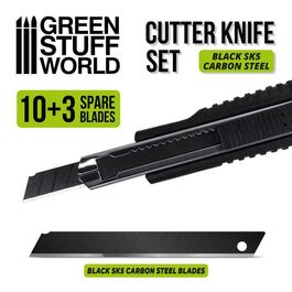 Cutter Modelismo grande + cuchillas acero negro Cutter Modelismo grande + cuchillas acero negro