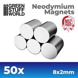 Imanes Neodimio 8x2mm - 50 unidades (N52) Imanes Neodimio 8x2mm - 50 unidades (N52)