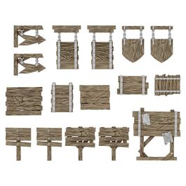 3D Printed - Dungeons & Fantasy - Wood Signs 1:48-1:35 3D Printed - Dungeons & Fantasy - Wood Signs 1:48-1:35