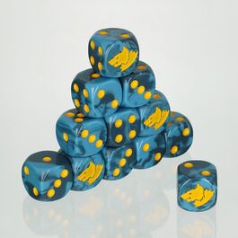 Dados gris azulado para jugar Lobos Espaciales Dados gris azulado para jugar Lobos Espaciales