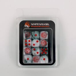 Dados blanco marmolado para jugar T'au Dados blanco marmolado para jugar T'au