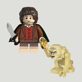 Frodo Bolson con Golum Tamaño Lego Frodo Bolson con Golum Tamaño Lego