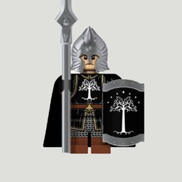 Guerrero Gondor con Lanza Escudo y Capa Tamaño Lego Guerrero Gondor con Lanza Escudo y Capa Tamaño Lego