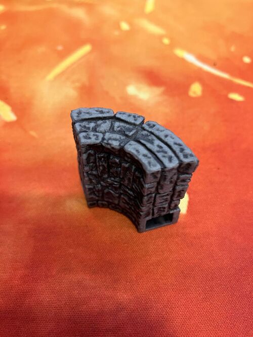 Pieza Warlock Muro bajo de piedra curvo 1x1