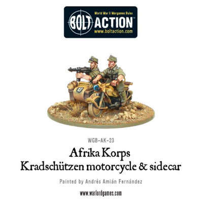 BOLT ACTION - AFRIKA KORPS KRADSCHUTZEN MOTORCYCLE AND SIDECAR - EN