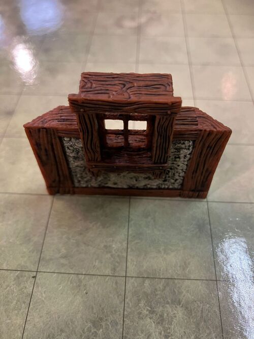 Pieza Warlock muro bajo de madera angulado con ventana 2x1
